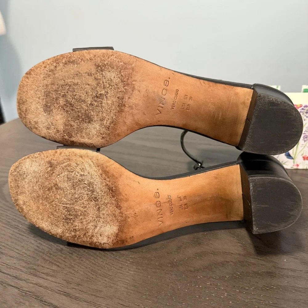 Vince Rita Minimalist Black Sandals Size 9‎ M